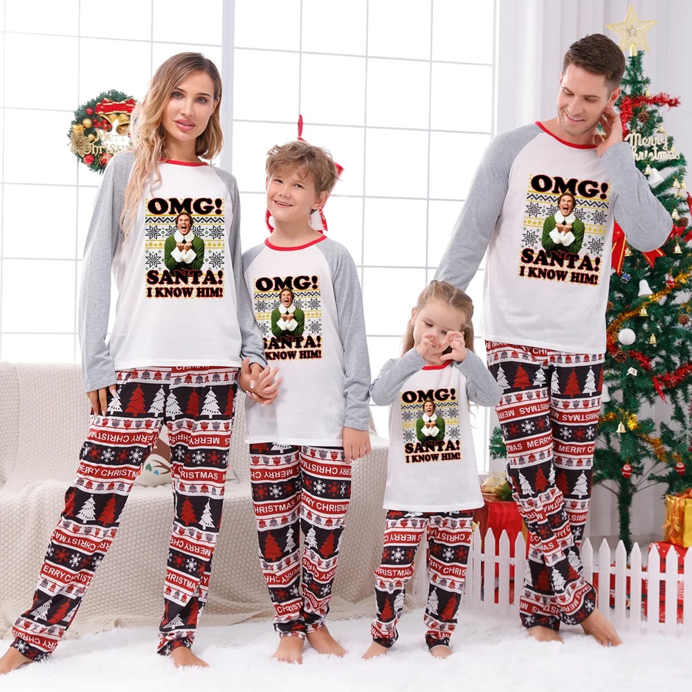 OMG Santa I Know Him Matching Family Christmas Pajama Set