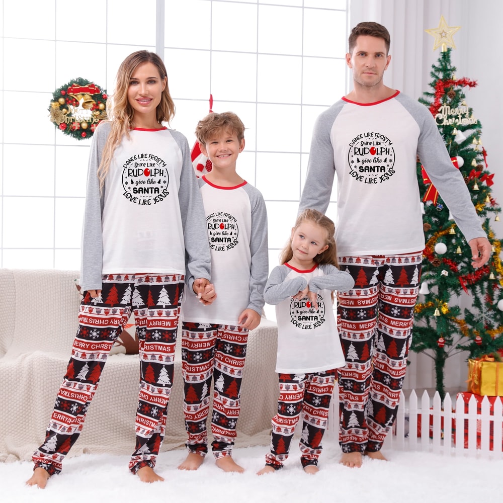 Dance, Shine, Give & Love Christian Family Matching PJs