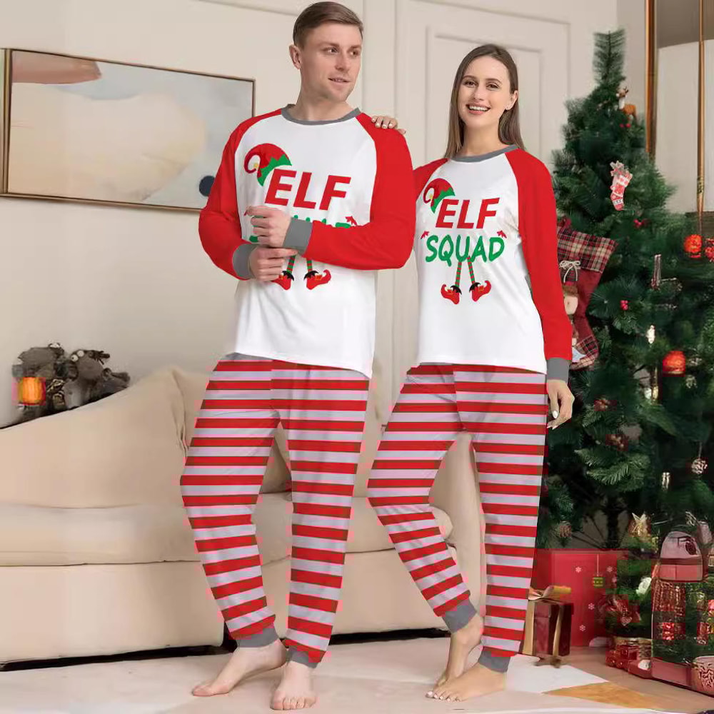 Matching Elf Squad Christmas Pajamas for the Whole Family