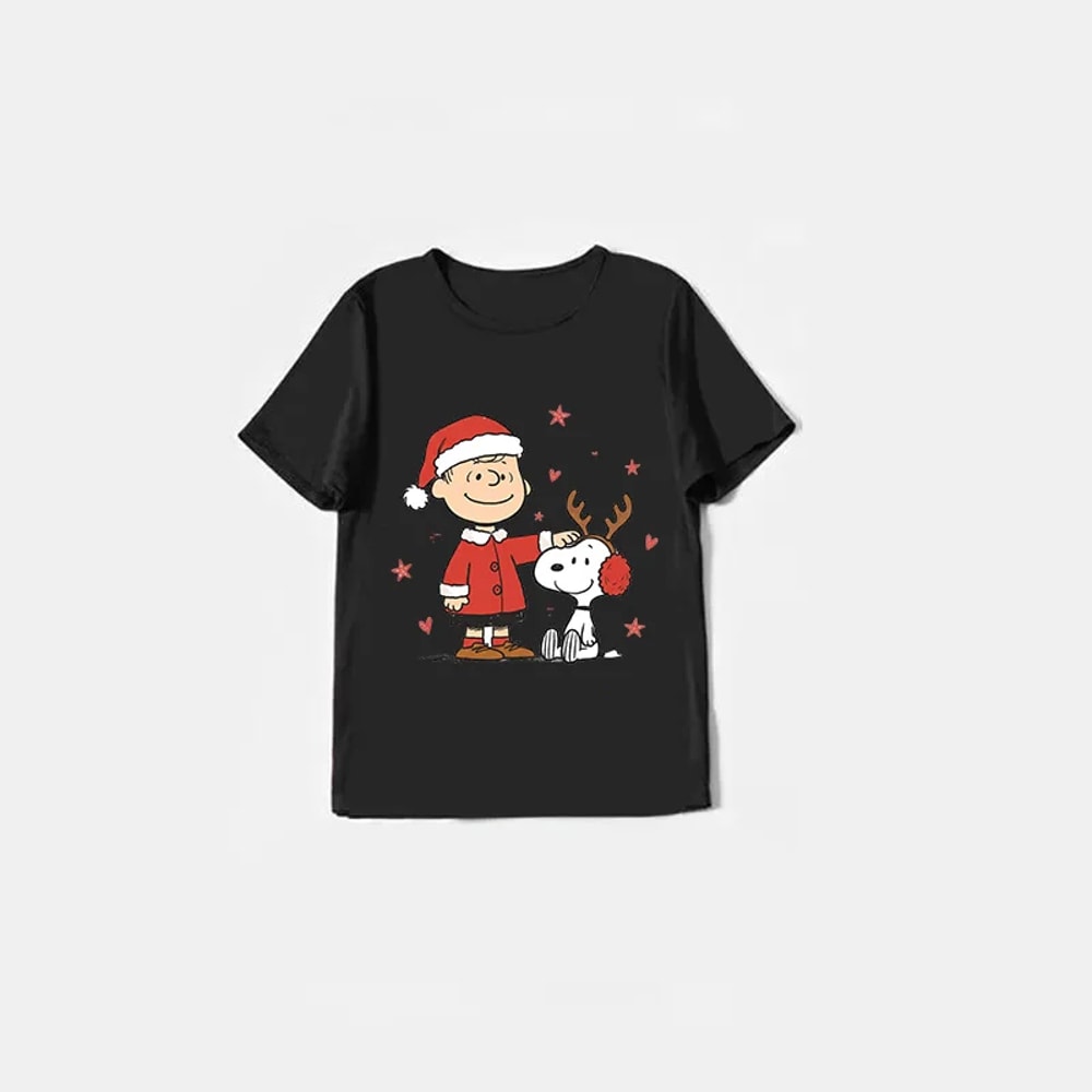 Peanuts Christmas Family Pajamas Snoopy Cute Print Holiday Sleepwear Set