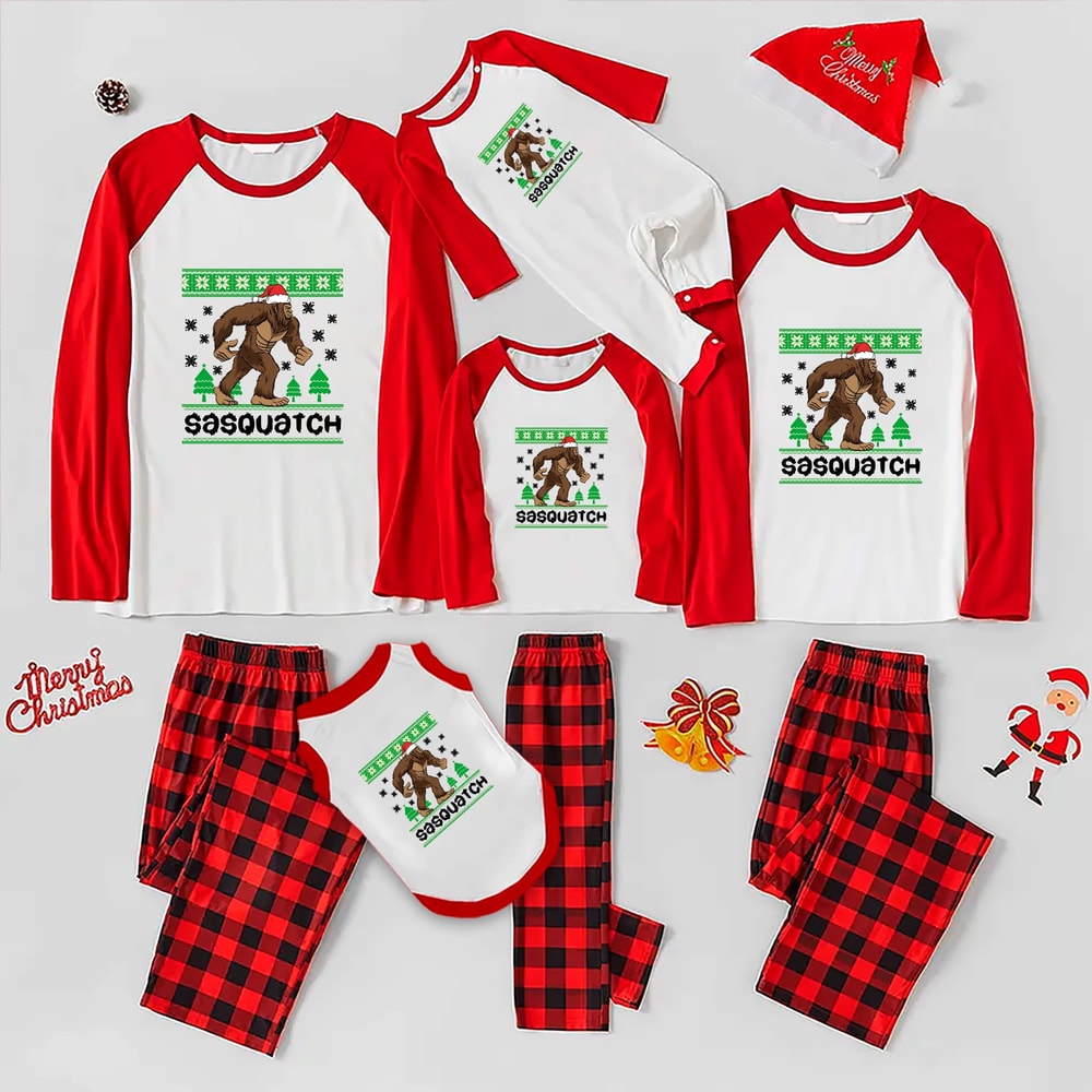 Legendary Sasquatch Family Pajamas Christmas Matching Set Full Sizes