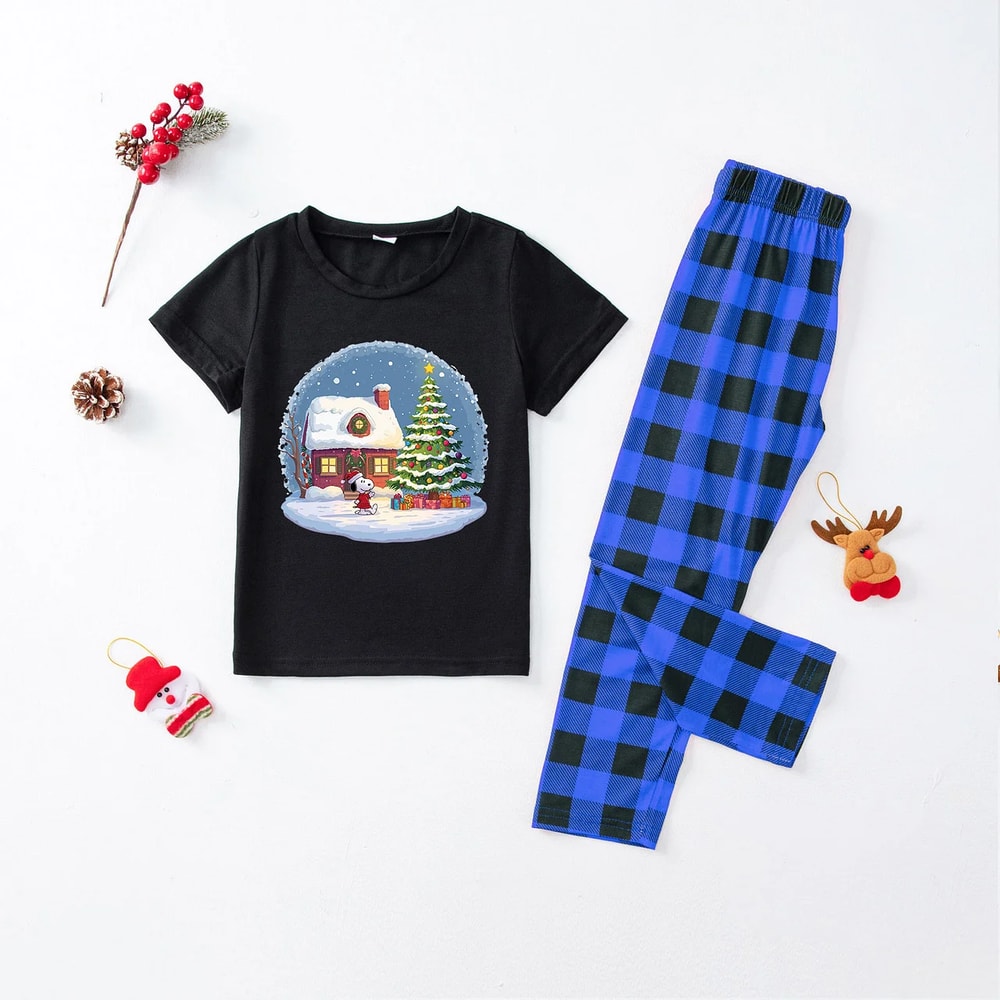 Peanuts Crystal Ball Christmas Family Matching Pajamas