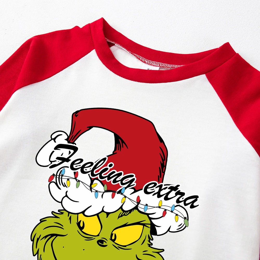 Family Christmas Pajamas Feeling Extra Grinchy Today Red Plaid Matching Holiday Set