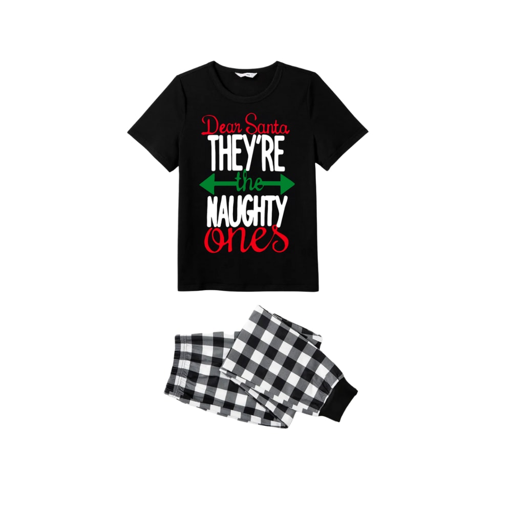 Dear Santa They’re the Naughty Ones Family Matching Pajama Short Sleeve