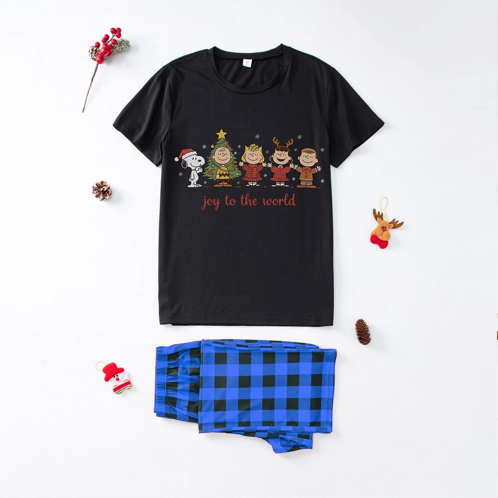 Joy To The World Peanuts Christmas Family Pajamas