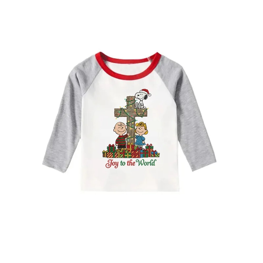 Joy To The World Peanuts Nativity Christmas Family Matching Pajamas