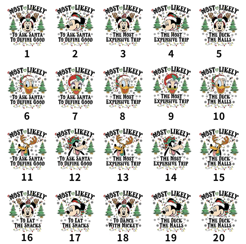 Personalized Disney Most Likely To Pajamas Christmas Family PJs Sets