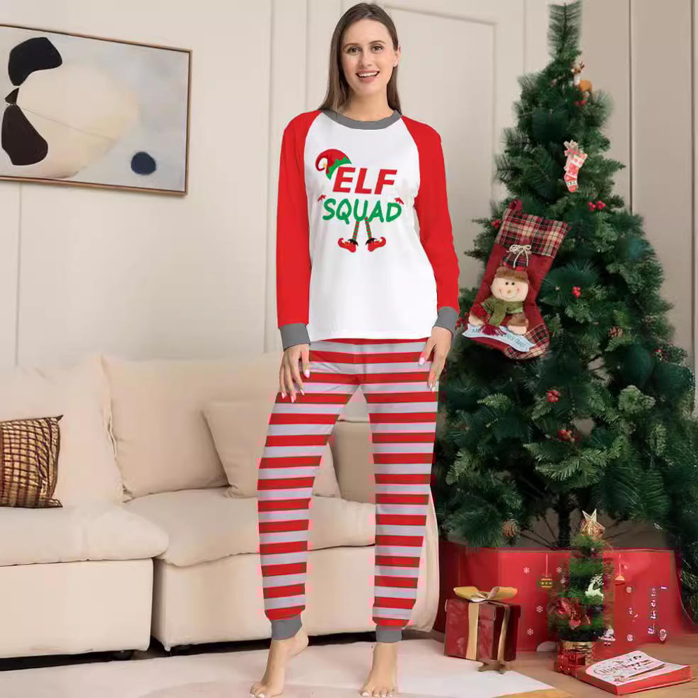 Matching Elf Squad Christmas Pajamas for the Whole Family