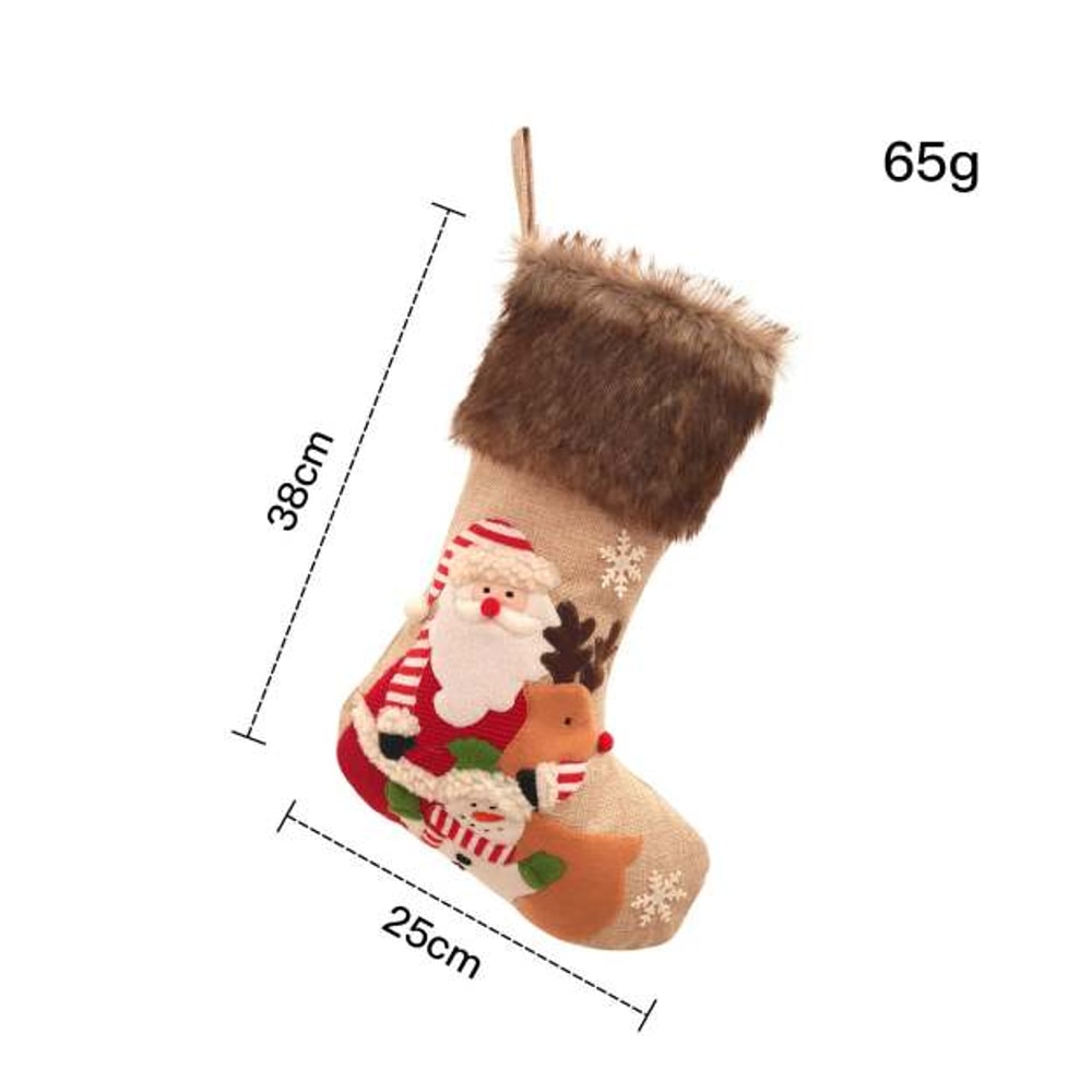 Santa and Snowman Christmas Stockings for Holiday Decorations