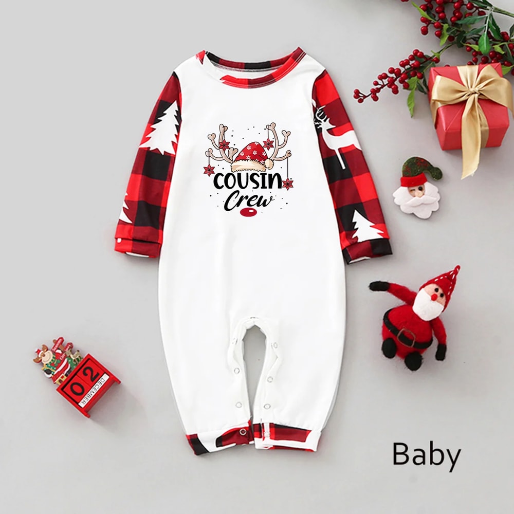 Cousin Crew Christmas Reindeer Print Family Matching Pajamas Sets