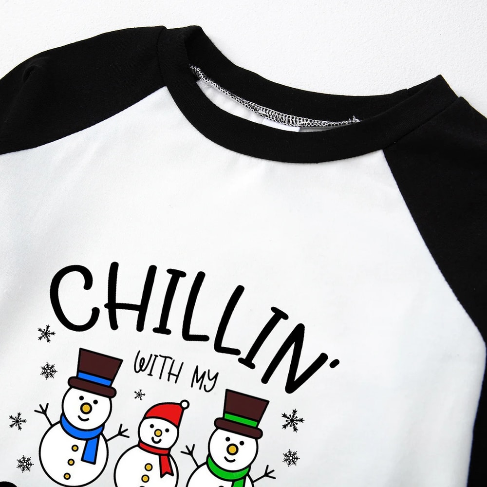 Chillin' with my Snowmies Christmas Family Pajamas with Pet Matching Shirt