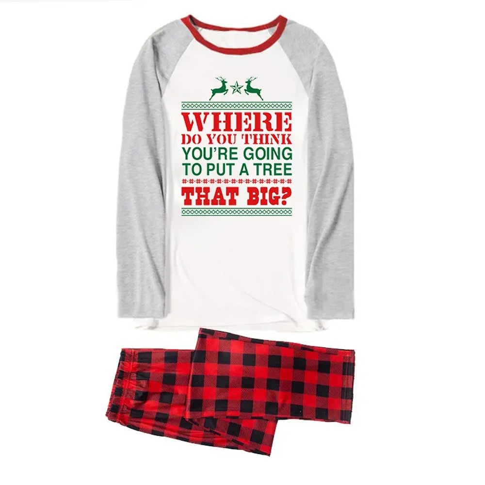 Funny Christmas Vacation Quotes Matching Family Christmas Pajama Set Red Plaid