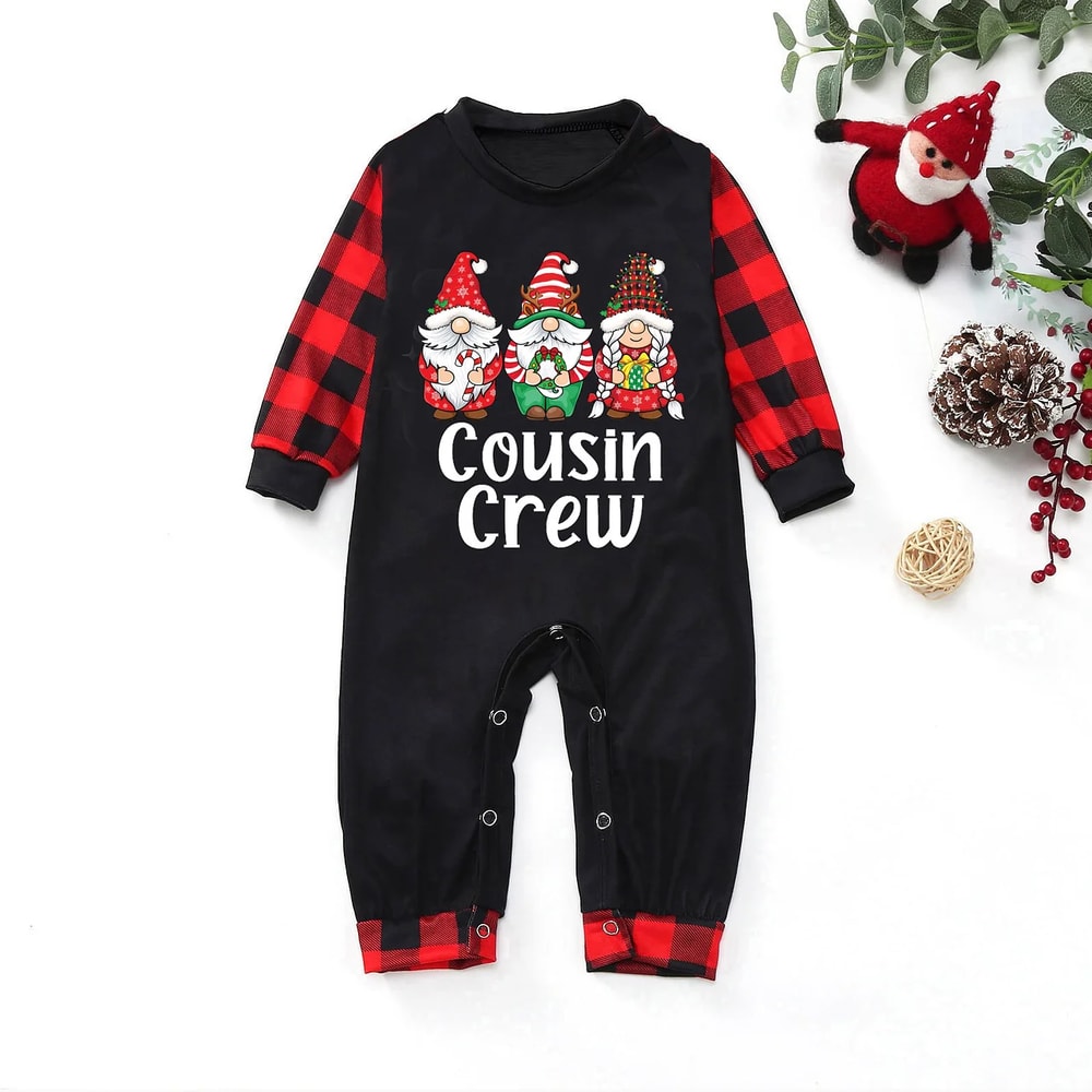 Cousin Crew Gnomes Christmas Plaids Family Matching Pajamas