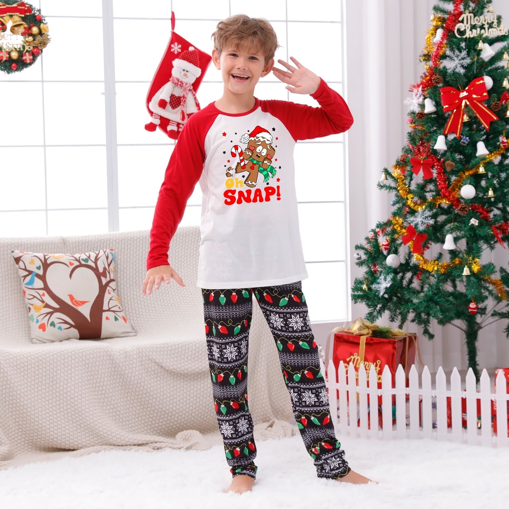 Dog And Family Christmas Pajamas With Cute Gingerbread Oh Snap