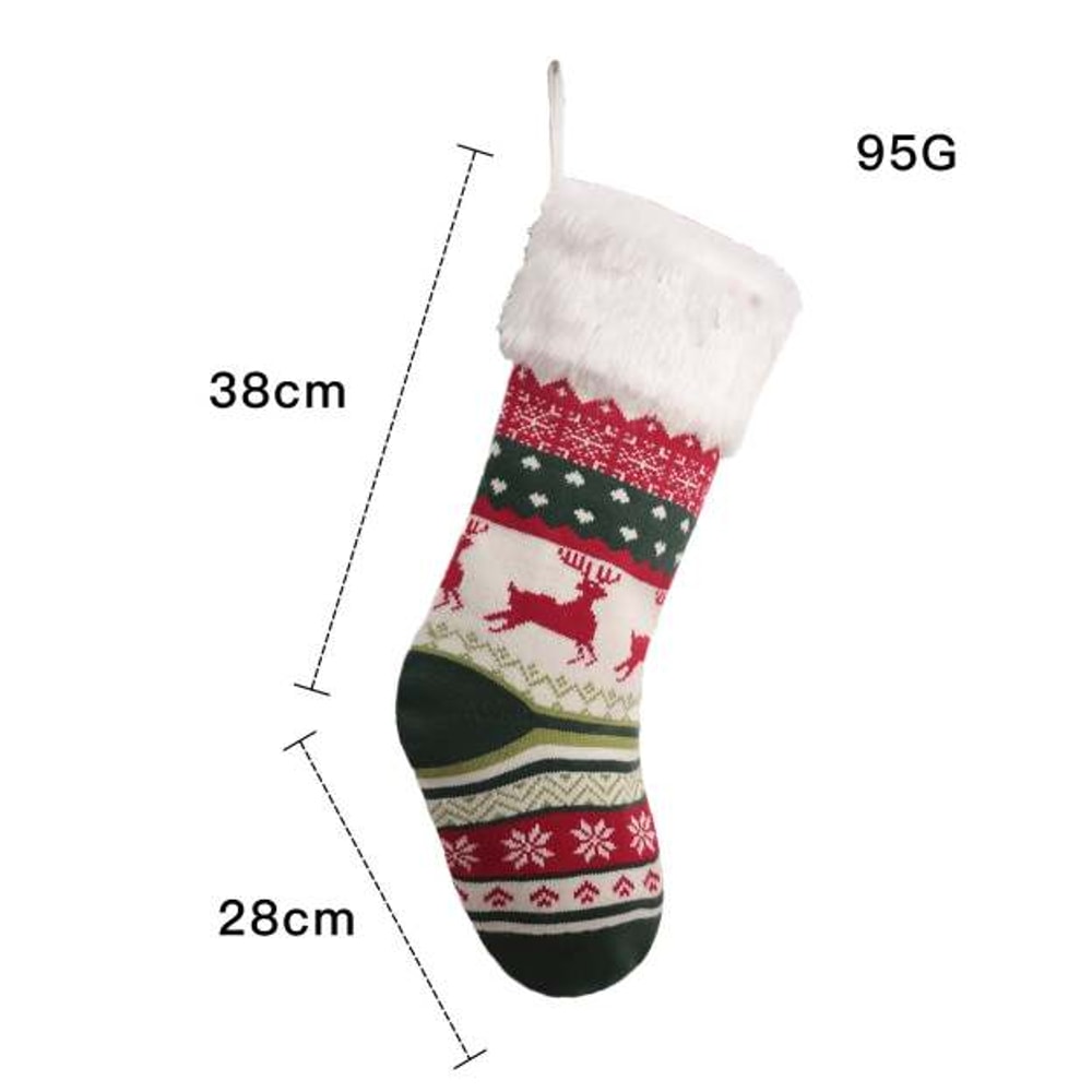 Festive Knitted Christmas Stockings with Soft Fur Trim for Holiday Decorations