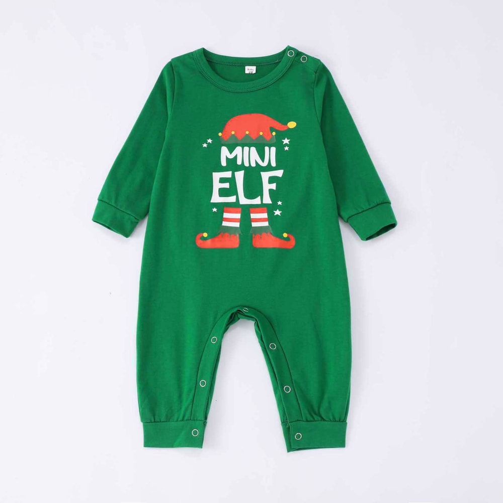 Christmas Elf Family Matching Pajamas Green Red Holiday Set&nbsp;