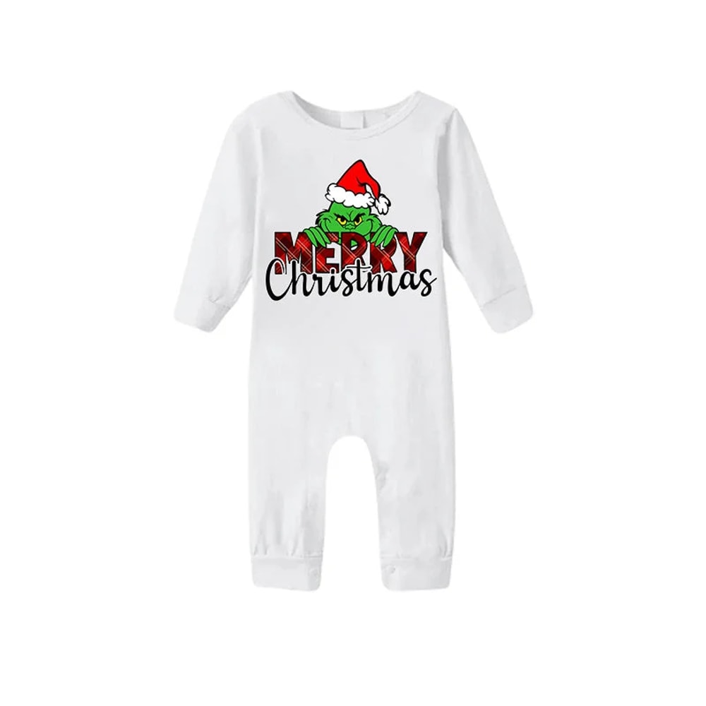 Festive Green Sneaky Character Family Matching Pajama Set