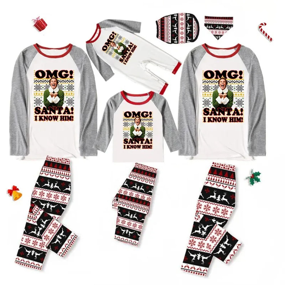OMG Santa I Know Him Matching Family Christmas Pajama Set