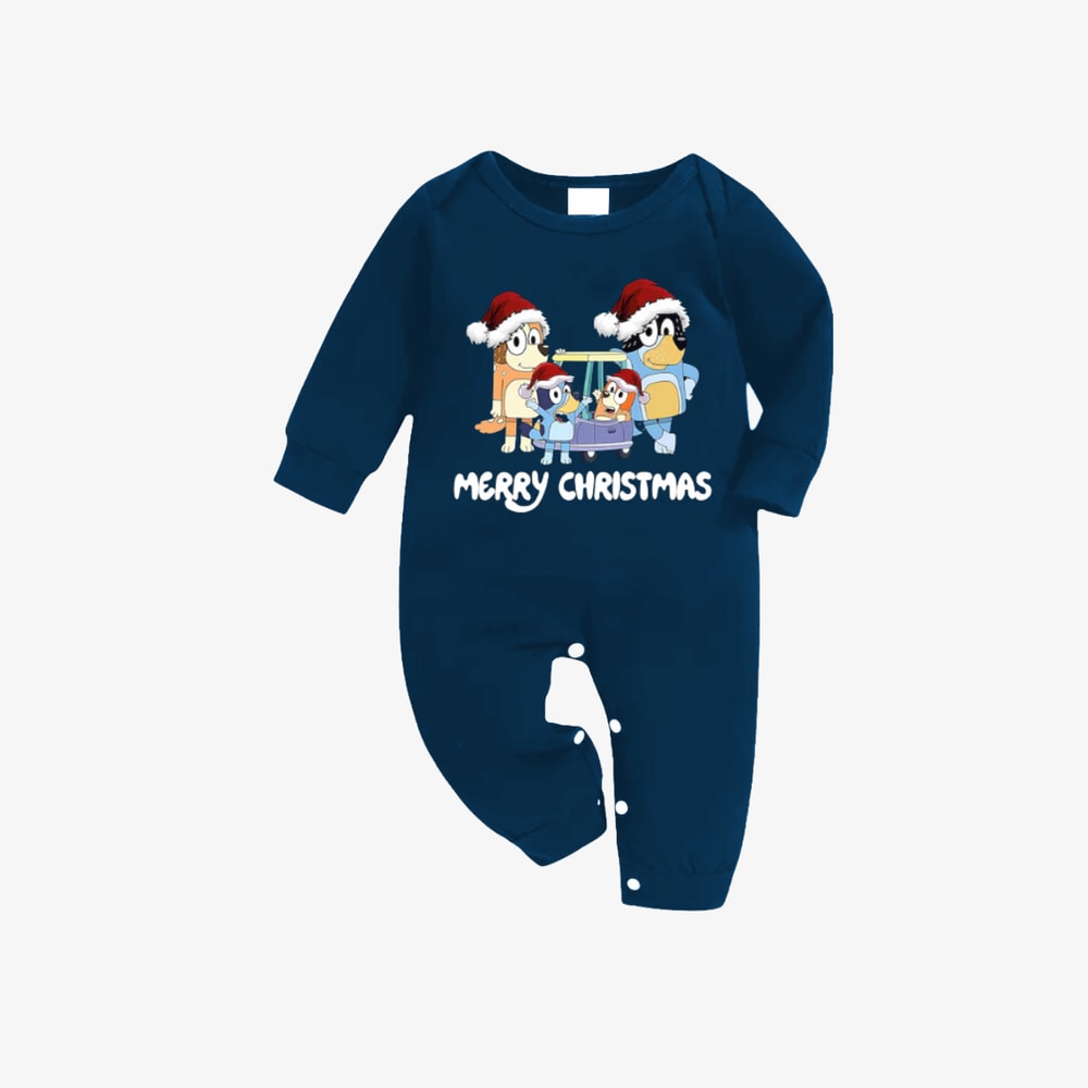 Bluey Character Merry Christmas Design Family Matching Pajamas 