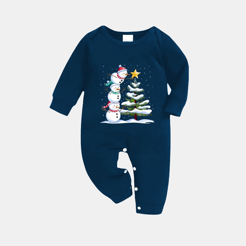Snowman Christmas Tree Family Matching Pajama Set