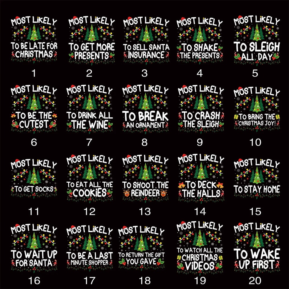 Customizable Most Likely To Christmas PJs for Families