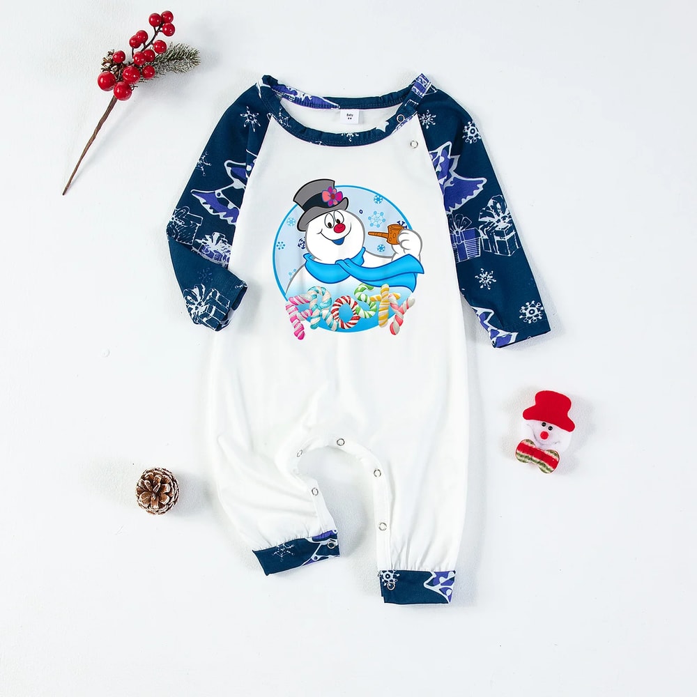 Frosty The Snowman Christmas Blue Matching Pajamas