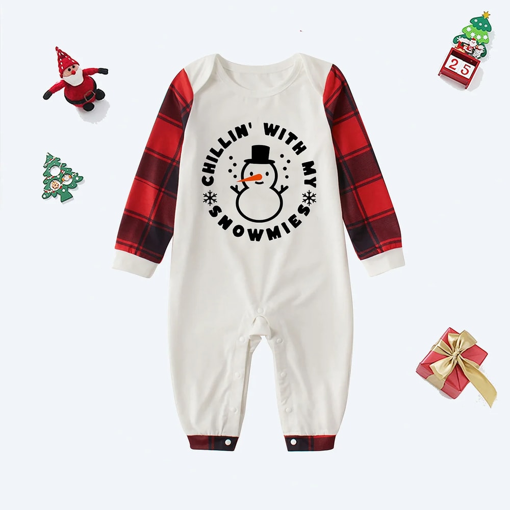 Chillin' with my Snowmies Family Christmas Matching Pajamas Set