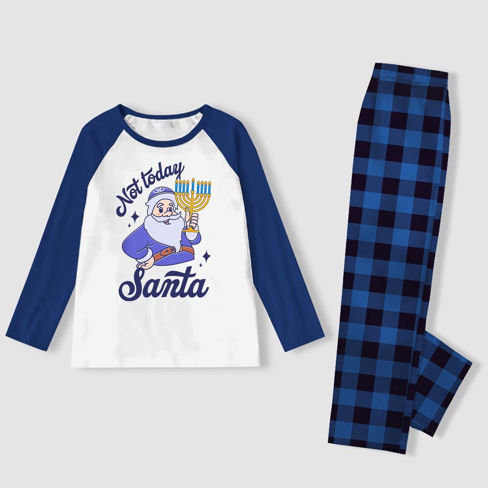 Funny Not Today Santa Matching Christmukkah Family Pajama Set