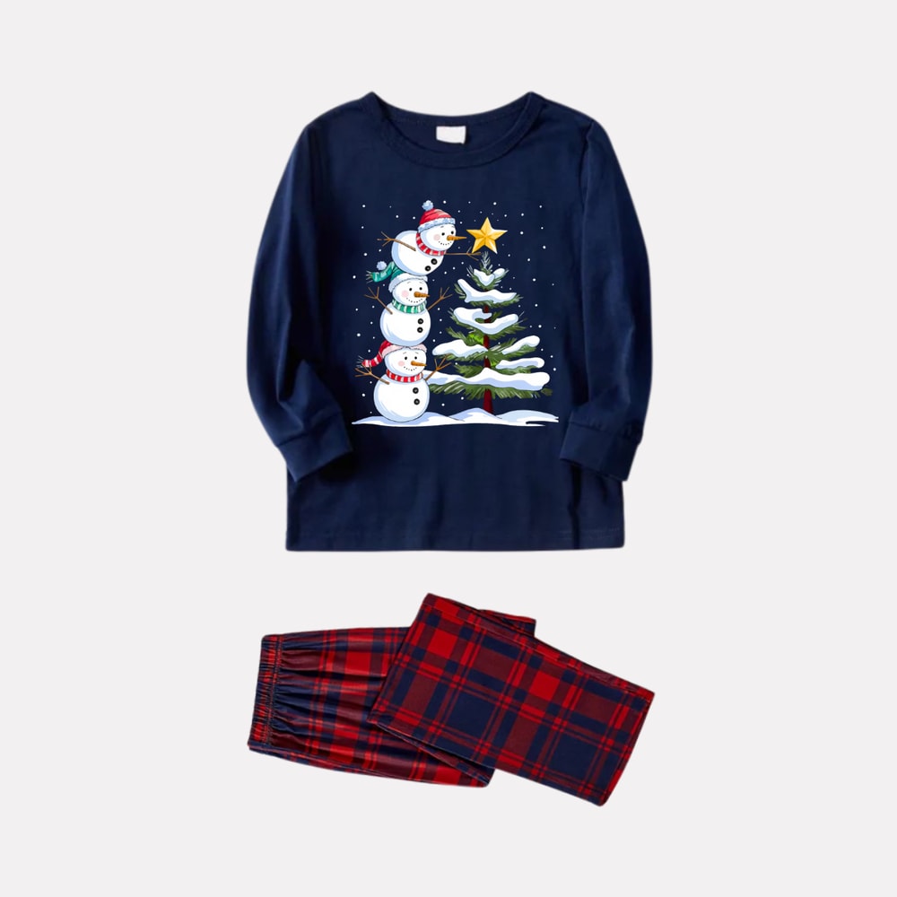 Festive Snowman Tree Family Christmas Matching Pajamas