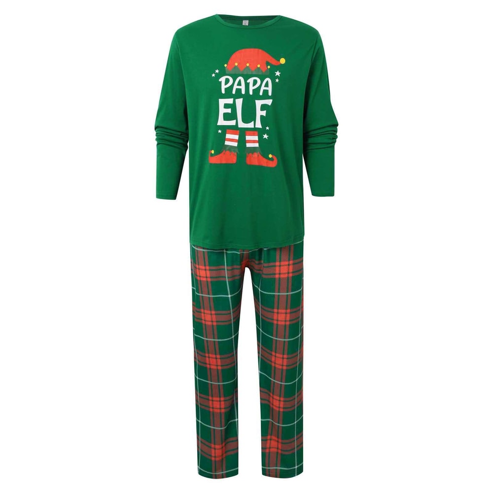 Christmas Elf Family Matching Pajamas Green Red Holiday Set&nbsp;