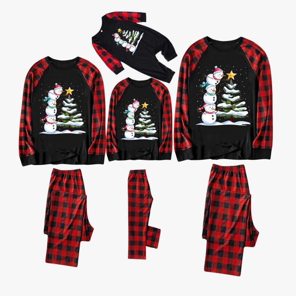 Snowman Tree Christmas Pajamas for the Whole Family and Pets