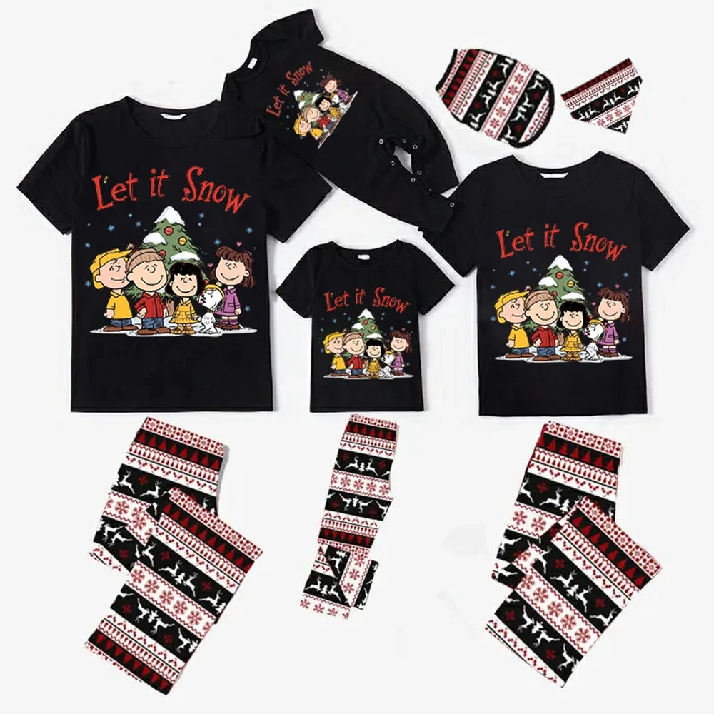 Peanuts Let It Snow Christmas Family Matching Pajama Sets