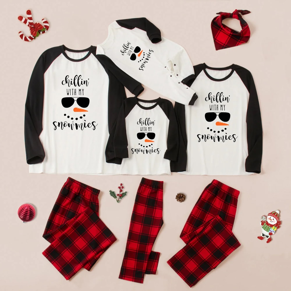 Chillin' with my Snowmies Matching Pajamas for the Whole Family and Pets