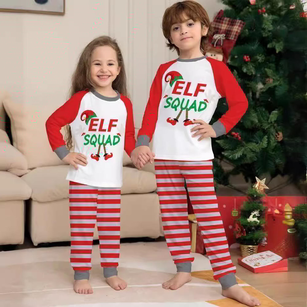 Matching Elf Squad Christmas Pajamas for the Whole Family