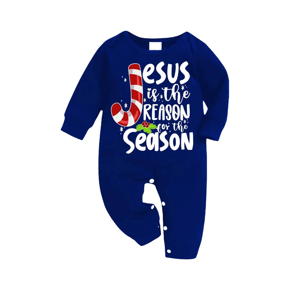 Jesus Is the Reason Blue Family Holiday PJs