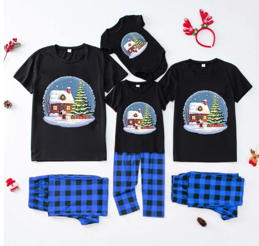 Peanuts Crystal Ball Christmas Family Matching Pajamas