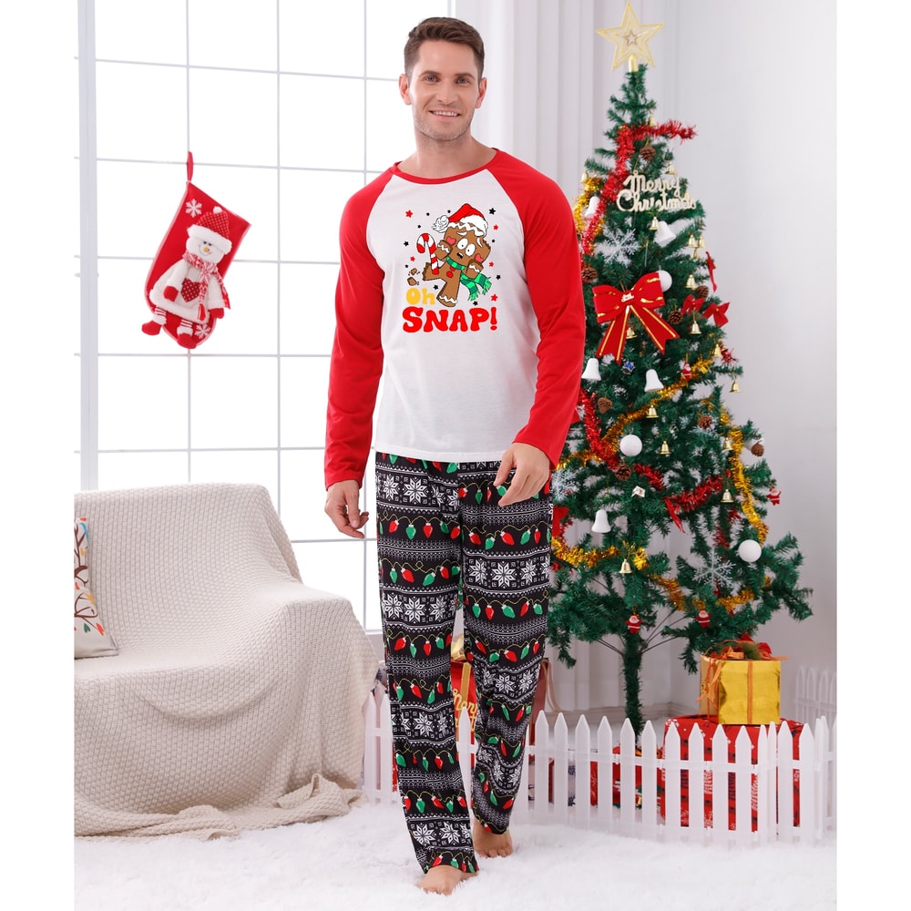 Dog And Family Christmas Pajamas With Cute Gingerbread Oh Snap