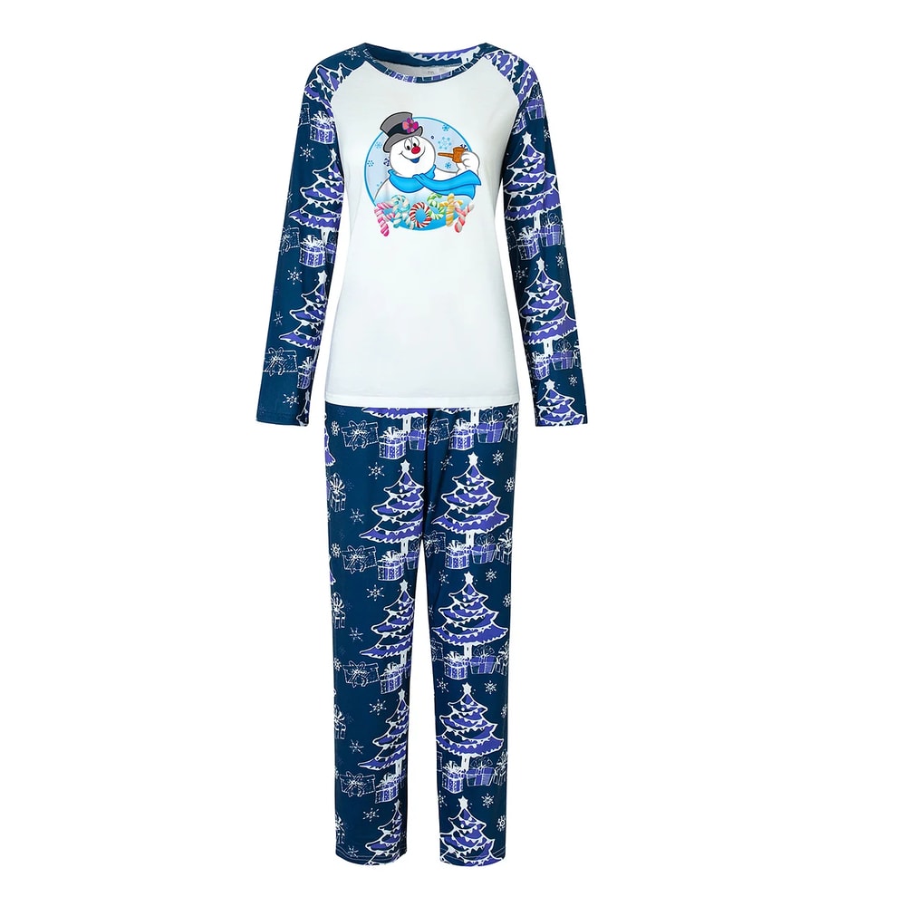 Frosty The Snowman Christmas Blue Matching Pajamas