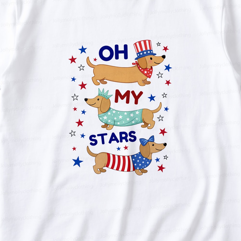 Cute Dachshund Family Matching Pajamas Oh My Stars Patriotic