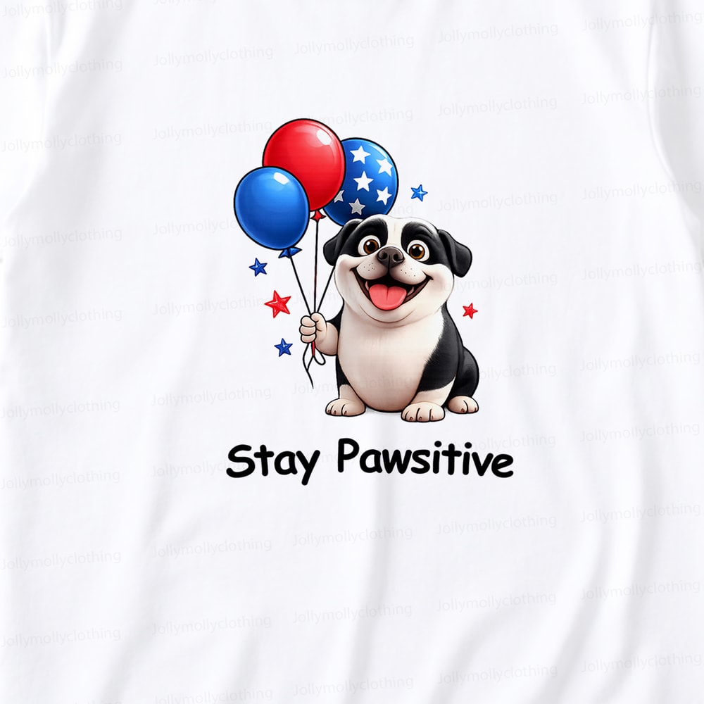 Cute Stay Pawsitive Puppy Family Matching Pajamas Short Set