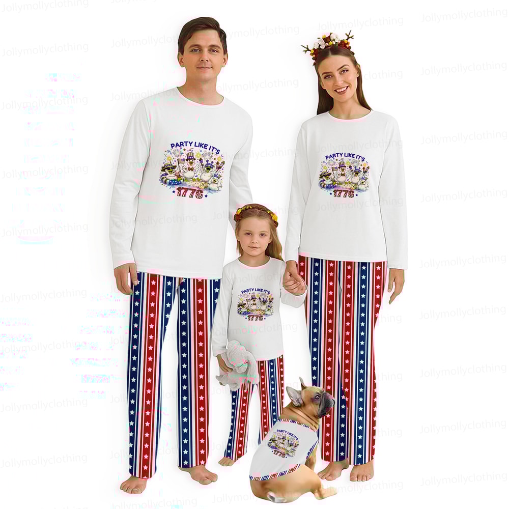 Patriotic Duck Family Matching Pajamas Party Like It’s 1776 Set