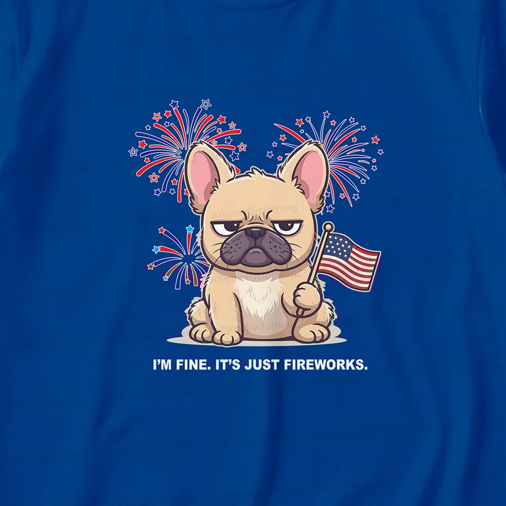 I’m Fine It’s Just Fireworks French Bulldog Family Matching Pajamas 4th of July