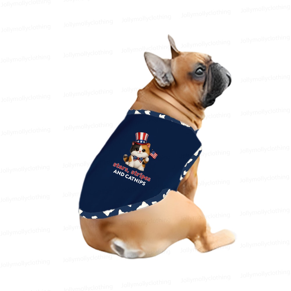 Stars Stripes and Catnips Cat Family Matching Pajamas 4th of July Short Set