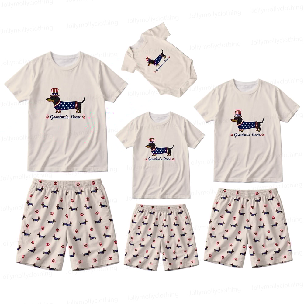 Personalized Dachshund Family Matching Pajamas Dog Short Set 