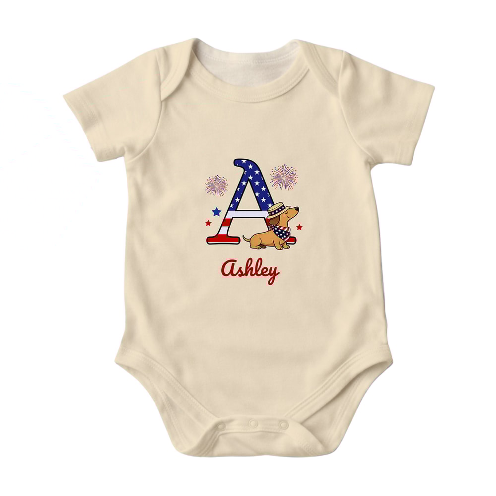 Personalized Dachshund Family Matching Pajamas Custom Initial Short Set