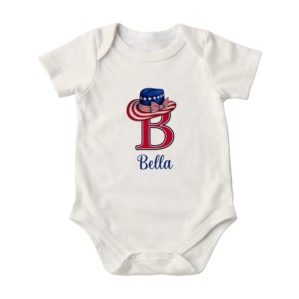 Personalized Cowboy Hat Patriotic Family Matching Short Pajama Set