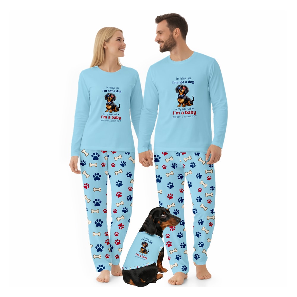 Cute Wiener Dog Family Matching Pajama Set Funny Dog Lover Pajamas