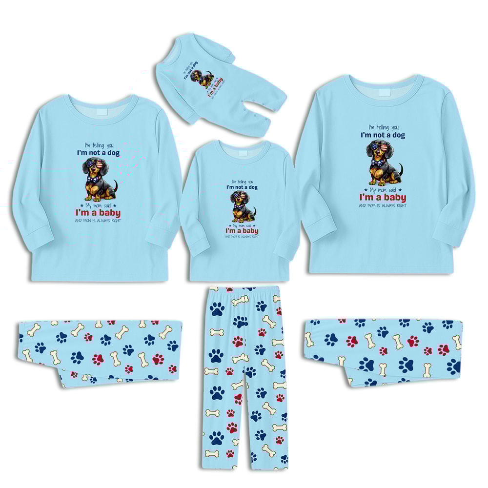 Cute Wiener Dog Family Matching Pajama Set Funny Dog Lover Pajamas
