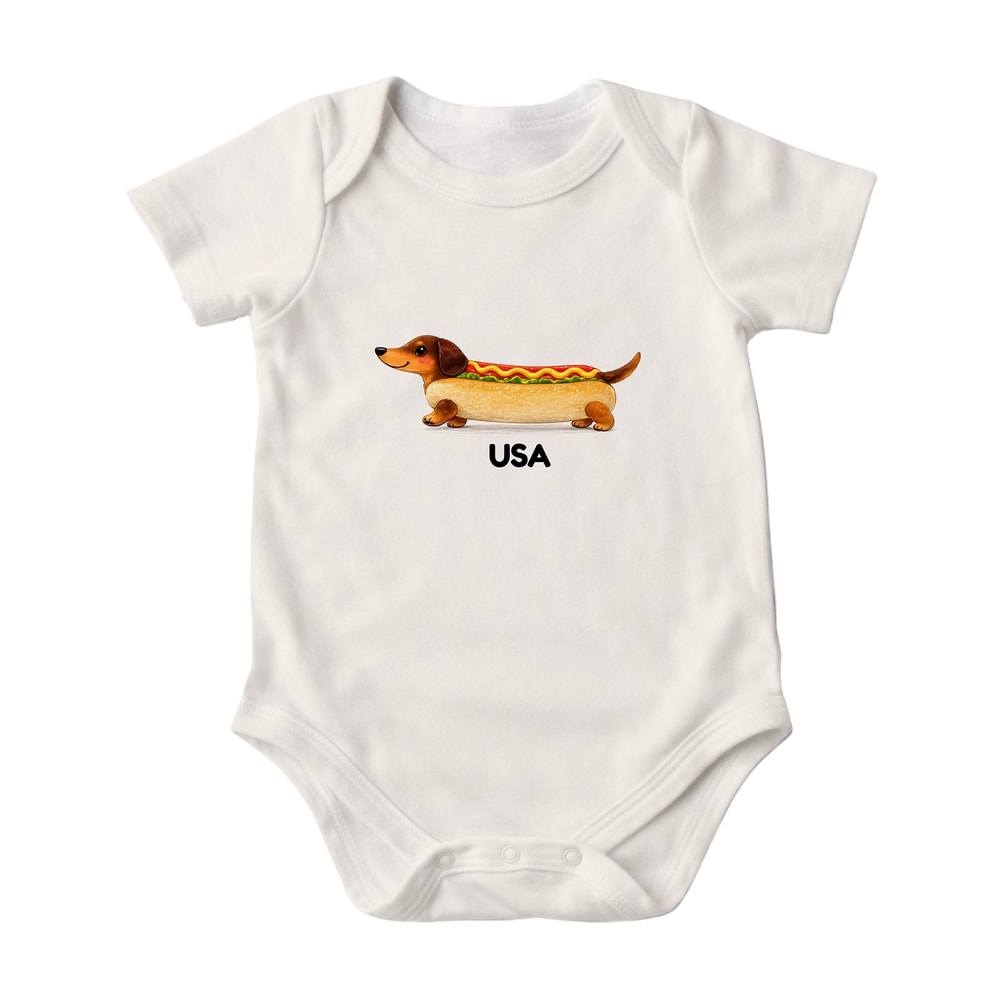 Personalized Hot Dog Dachshund Family Matching Pajama Shorts