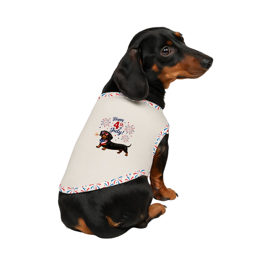 Patriotic Family Matching Pajama Shorts Set with Dachshund Print